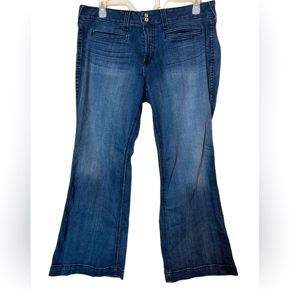 Ariat Pants - Ariat Outseam Ella Wide Leg Trouser Flare Boot Blue Stretch Denim Jeans